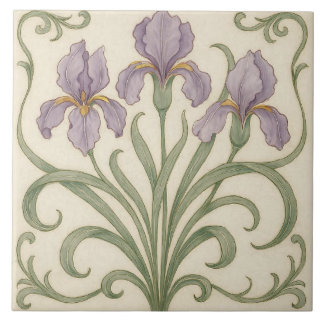 Iris Reverie: Nouveau Botanisch Fliese