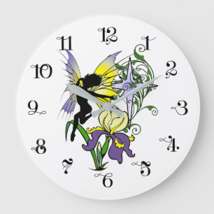 Iris Shadow Fairy Große Wanduhr