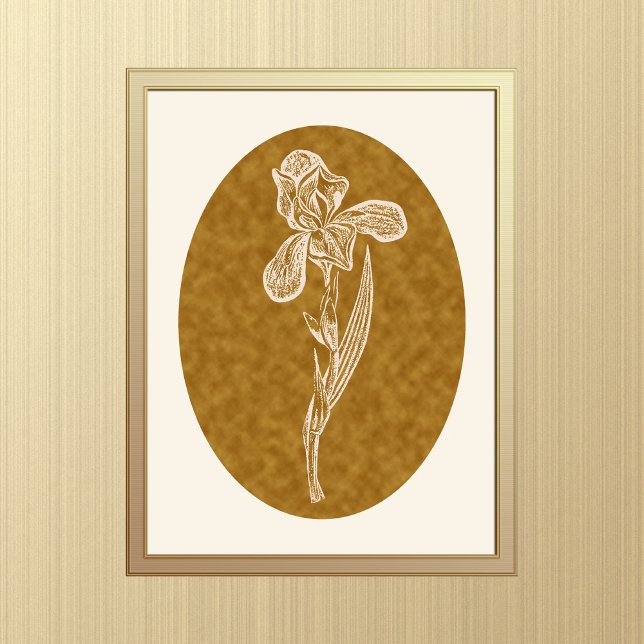 Iris Silhouette Cream auf Tortoiseshell Brown Poster (Von Creator hochgeladen)