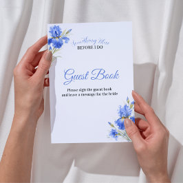 Iris Something Blue Bridal Shower Guest Book Sign Einladung