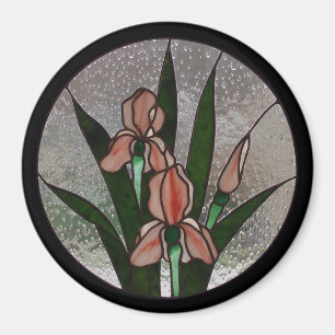 Iris Stains Glass Magnet