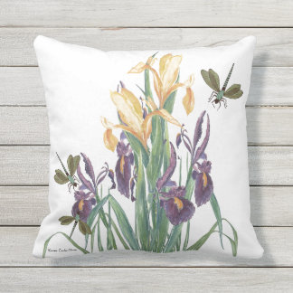 Iris und Libellen Kissen