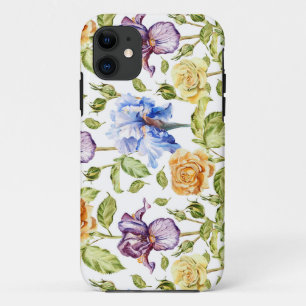 Iris und Rose Blumenmuster Case-Mate iPhone Hülle
