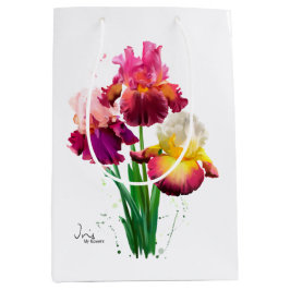 Iris und Splash von Aquarellfarben Mittlere Geschenktüte