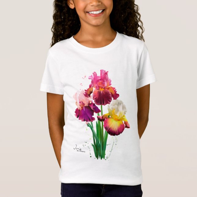 Iris und Splash von Aquarellfarben T-Shirt (Vorderseite)