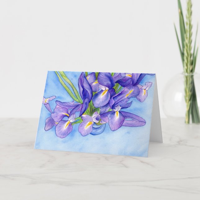 "Iris Vase"-Grafikkarte Karte (Vorderseite)