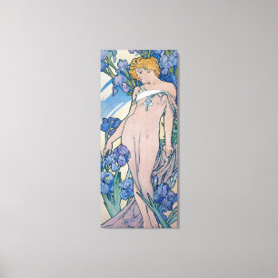 Iris (vier Blume), Alphonse Mucha Leinwanddruck
