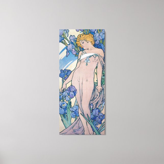 Iris (vier Blume), Alphonse Mucha Leinwanddruck (Vorderseite)