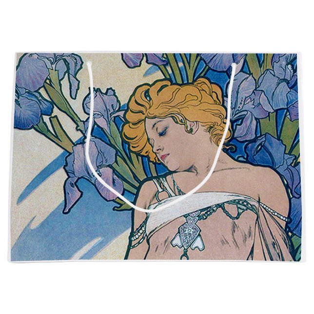 Iris (Vier Blumen), Alphonse Mucha Große Geschenktüte (Vorderseite)