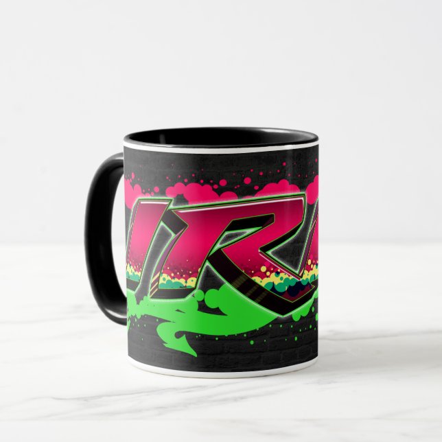 Iris Vorname Name Graffiti red green Tasse (Vorderseite Links)