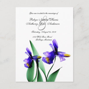 Iris Watercolor Country Garden Hochzeit Einladung
