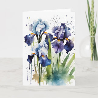 Iris - Watercolor flowers Karte
