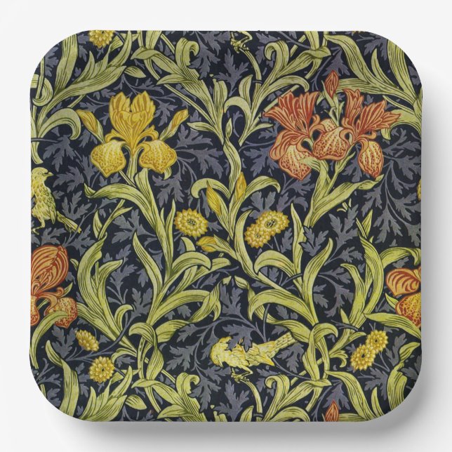 Iris William Morris Muster  Pappteller (Vorderseite)