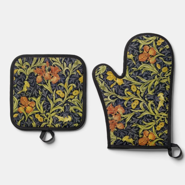 Iris William Morris Ofenhandschuh & Topflappen-Set (Vorderseite)