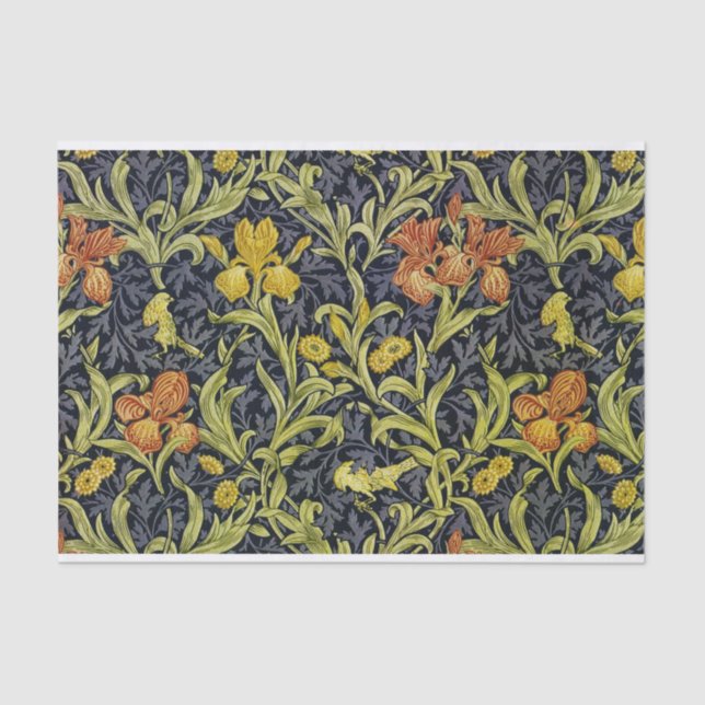 Iris William Morris Pattern Tissue Paper Seidenpapier (Vorderseite)