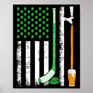 Irisch Amerikanische Flagge Irland St Patricks Day Poster