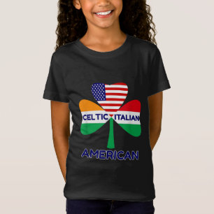 Irisch-amerikanische Flagge und keltisches Kleebla T-Shirt