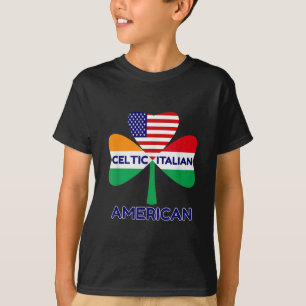 Irisch-amerikanische Flagge und keltisches Kleebla T-Shirt