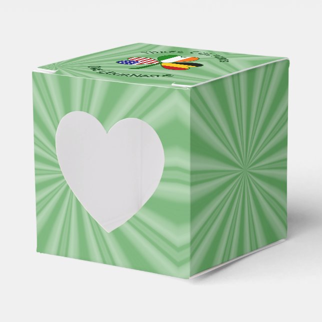 Irisch-amerikanisches Kleeblatt-Flag Personalisier Geschenkschachtel (Vorderseite)