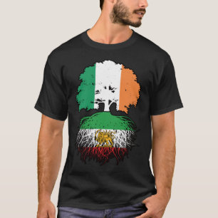Irisch Gewachsene Iranische Wurzeln Löwe und Sonne T-Shirt