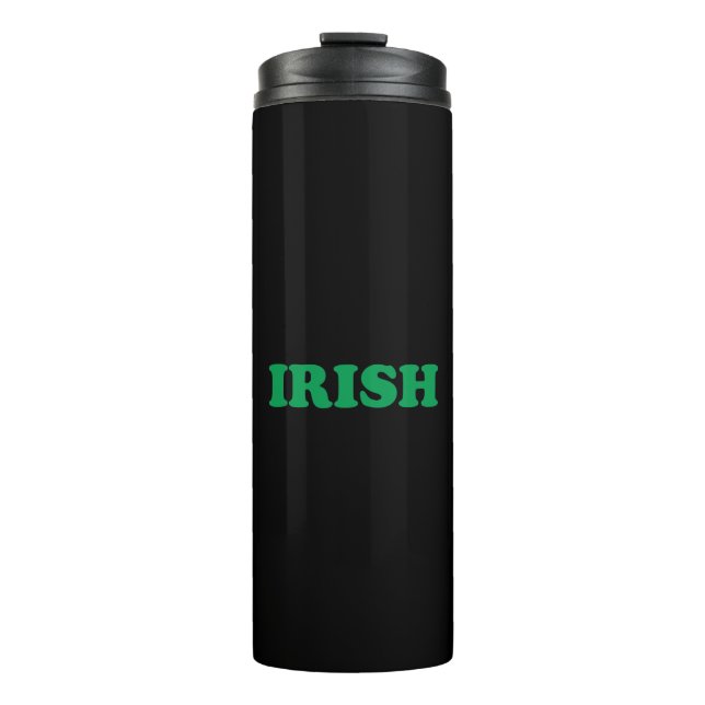 Irisch grün schwarz, modern Saint Patrick's Day Thermosbecher (Vorderseite)