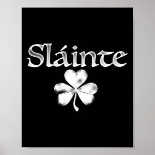 Irisch Grün Slainte Sankt Paddys Kleeblatt Gut Er Poster