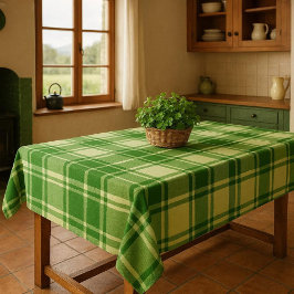 Irisch Grün-Weiß Kariert  Tischdecke