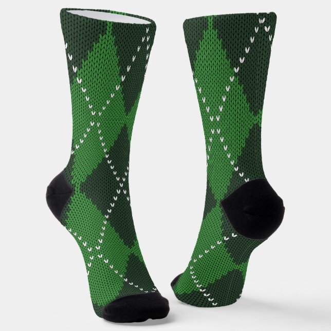 Irisch grüner Argyle  Socken (Gewinkelt)