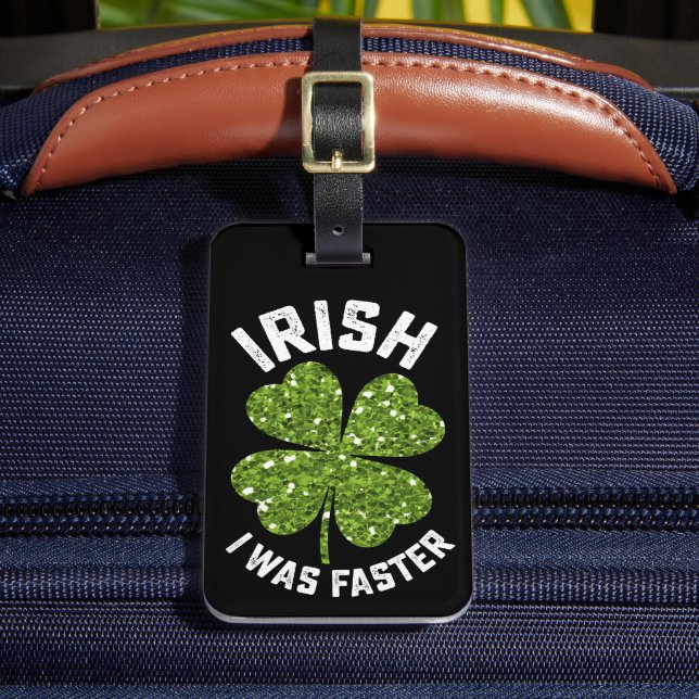 Irisch ich lief am St. Patrick's Day schneller Gepäckanhänger (Vorderseite Insitu 2)