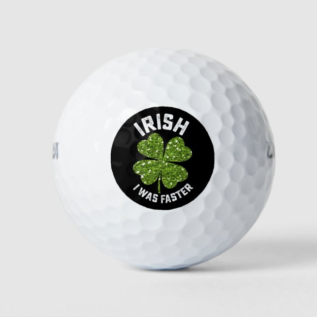 Irisch ich lief am St. Patrick's Day schneller Golfball (Vorderseite)