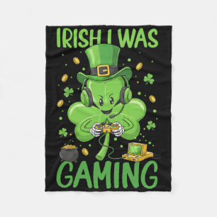 Irisch Ich war Gaming St Patricks Day Gamer Jungen Fleecedecke