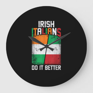 Irisch Italienisch Funny Irish Italians Do It Bett Große Wanduhr