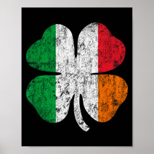 Irisch Italienische Flagge Italien Irland St Patri Poster