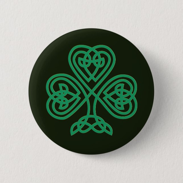 Irisch-keltisches Erbe stolz - das Kleeblatt Button (Vorderseite)