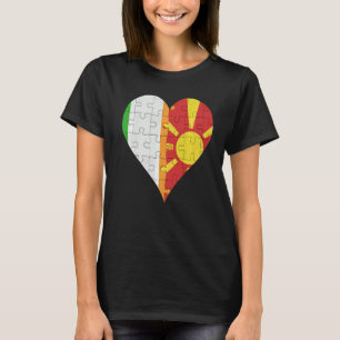 Irisch makedonisches Flaggenherz T-Shirt