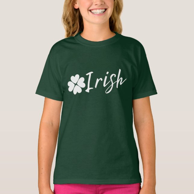 Irisch mit Kleeblatt - St Patrick Day T - Shirt (Vorderseite)