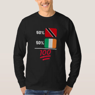 Irisch plus trinidadische Mischflaggen-Herkunft T-Shirt