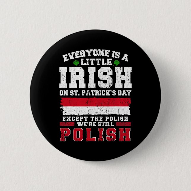 Irisch Polnisch St Patricks Day Polnische Scherere Button (Vorderseite)