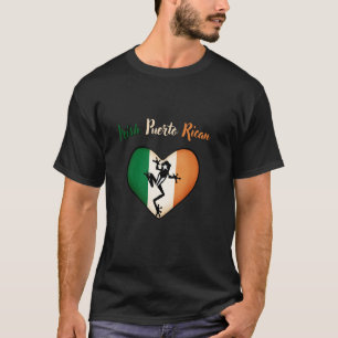 Irisch puerto-ricanisches T-Shirt Irland Flagge He