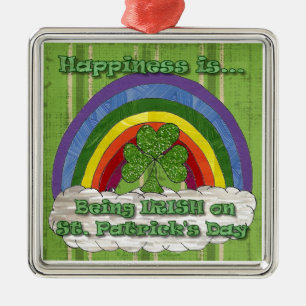 Irisch sein an St. Patricks Tag Silbernes Ornament