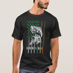 Irisch US Amerikanische Flagge Angeln Fisch St Pat T-Shirt