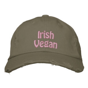 Irisch Vegan, St. Patrick's Day, Pink Green Bestickte Kappe