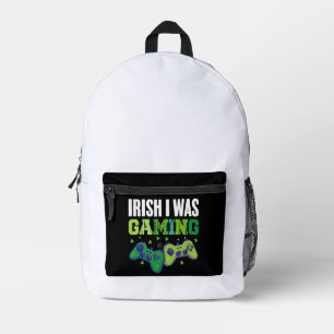 Irisch war ich Gaming St Patricks Day Gamer-Gesche Bedruckter Rucksack