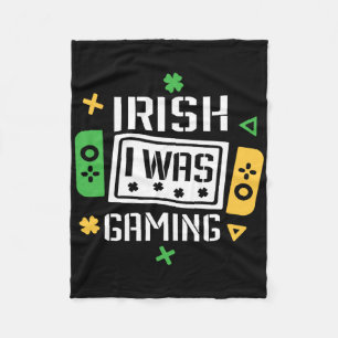 Irisch war ich lustiger St. Patricks Day Gamer Män Fleecedecke