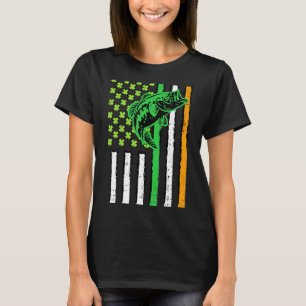Irisch Wir Amerikanische Flagge Angeln Fisch St Pa T-Shirt