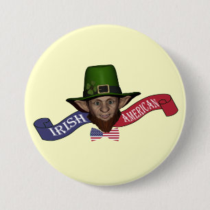 Irische Amerikanerin, lustig patriotisch Button
