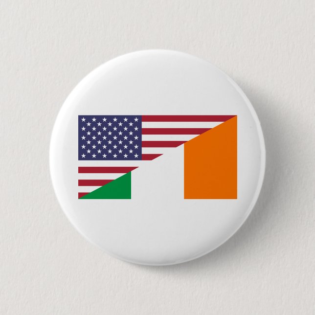 Irische amerikanische Flagge Stolz US Irland Button (Vorderseite)