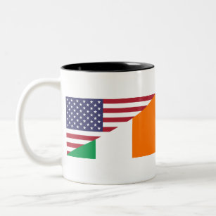 Irische amerikanische Flagge Stolz US Irland Zweifarbige Tasse
