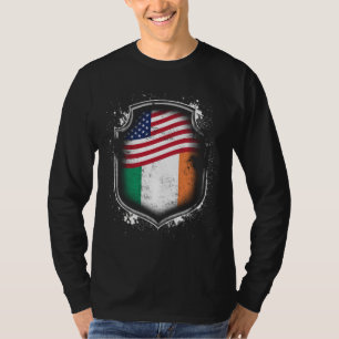 Irische amerikanische Flaggen Irlands und Amerikas T-Shirt