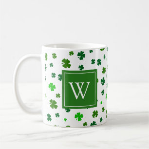 Irische Anfangsbuchstaben Shamrock Initial Monogra Kaffeetasse